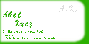 abel kacz business card