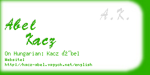 abel kacz business card